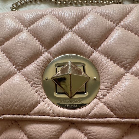 Kate Spade Quilted Pink Leather Crossbody Bag Gold Hardware (2014) - Well Used - Picture 4 of 12